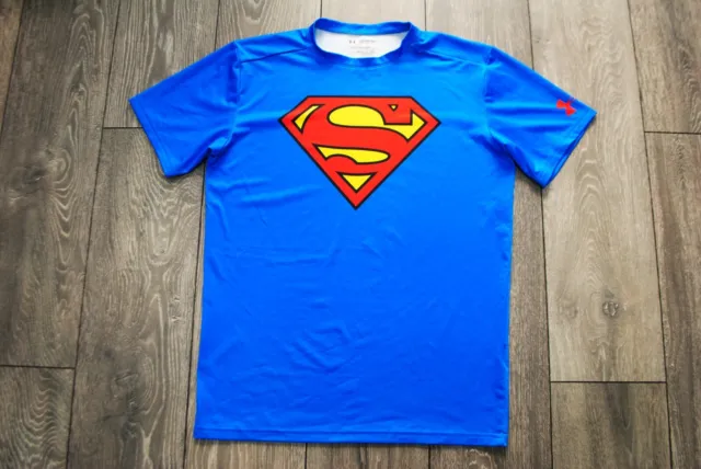 Under Armour Superman Alter Ego Short Sleeve Tee Shirt Size Mens Xxl Blue 2Xl