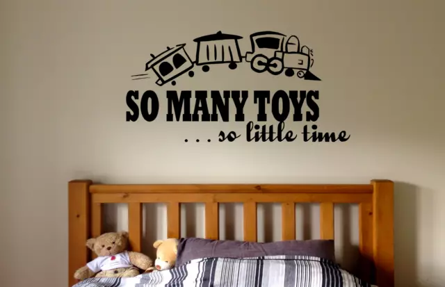 So Many Toys So Little Time Children Kids Quote Home Wall Decal Sticker NQ46