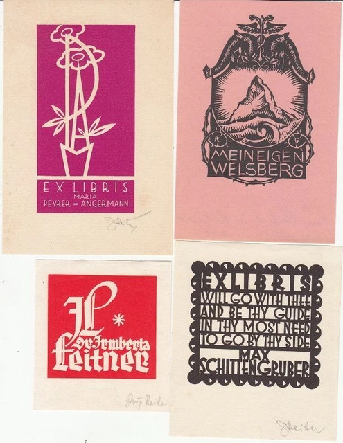 4 Exlibris Bookplate Jörg Reitter 1898-1944 Konvolut Lot 5
