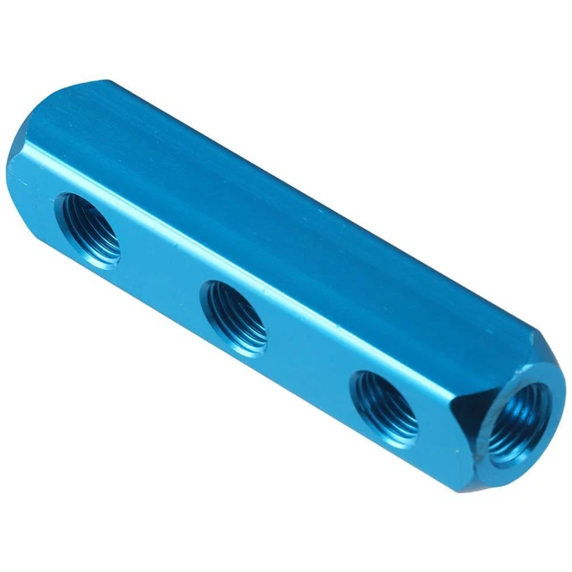 2pcs Blue 3 Ways 6 Ports C-type Exhaust Distributor  Worker