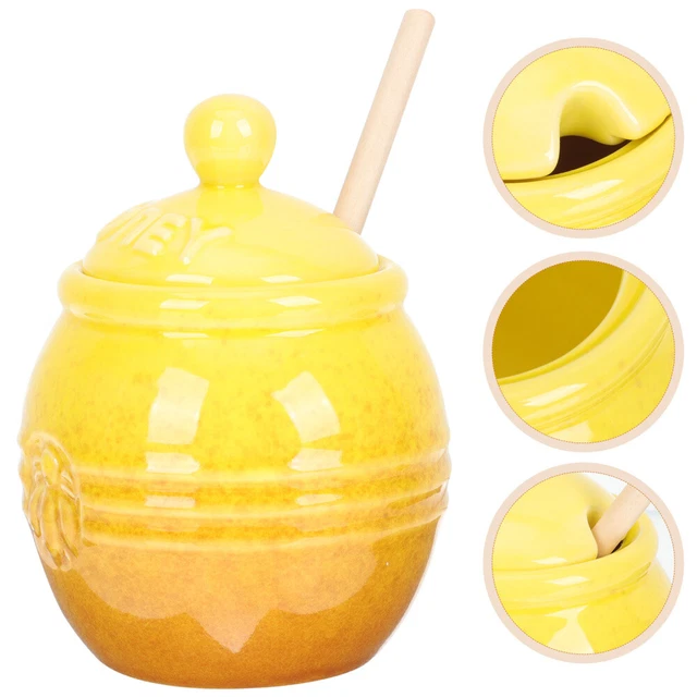 Decorative Jars Lidded Ceramic Retro Honey Pot Home Kitchen Storage