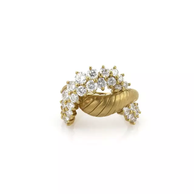 Jose Hess 2.00ct Diamond 18k Yellow Gold Interlace Design Band Ring Size 6 Jose Hess 2.00ct Diamond 18k Yellow Gold Interlace Design Band Ring Size 6