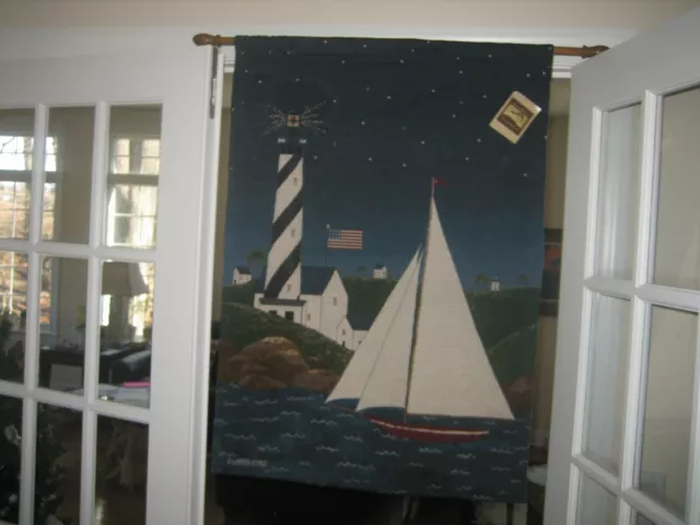 Coastal Breeze Lighthouse Sailboat Tapestry Wall Hanging - Artist, Warren Kimble
