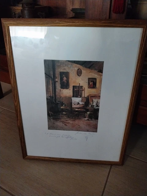 Vecchia Stampa Firmata Con Dedica Pittore Labronico Da,Vicchio