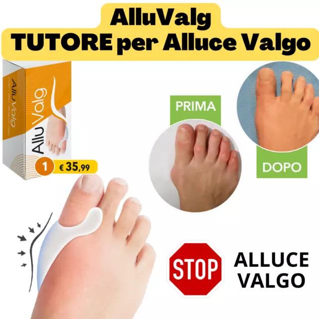 ALLU VALG tutore correttore per alluce valgo dolore divaricatore in silicone