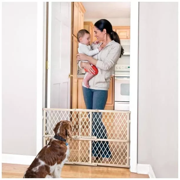 Evenflo Position & Lock Adjustable Wood Baby Gate, Infants, Toddlers & Pets, 26"