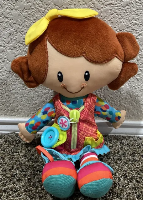 15” Playskool Dressy Kids Girl Doll Stuffed Plush Hasbro Learn to Dress Zip