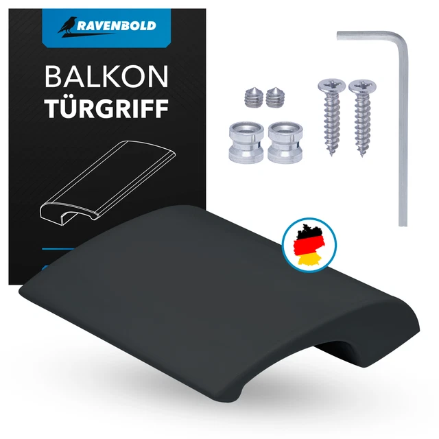 Alu Balkontür Ziehgriff, Farbe:Braun RAL 8019