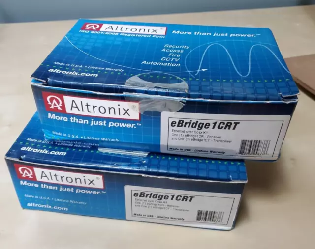 2 COUNT - Altronix eBridge 1CRT - EoC Single Port Adapter Kit