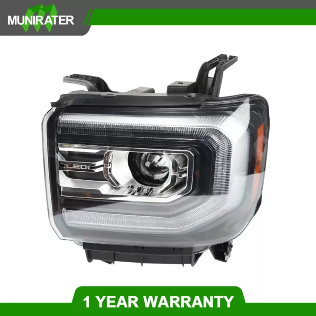 Front Headlight Headlamp For 2016-2018 GMC Sierra 1500 Left Side Clear Lens LH