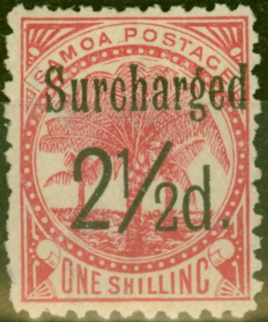 Samoa 1898 2 1/2d Auf 1s Matte Rose-Karmin SG86 Fein MTD Postfrisch (9)