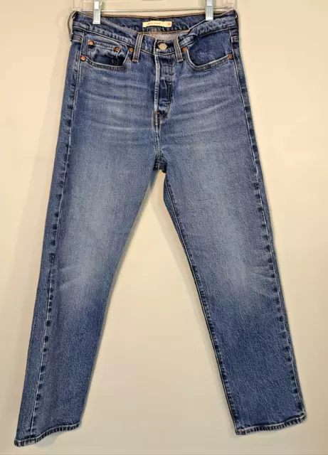 Levis Premium Wedgie Straight Jeans Womens 28 Big E High Rise Button Fly