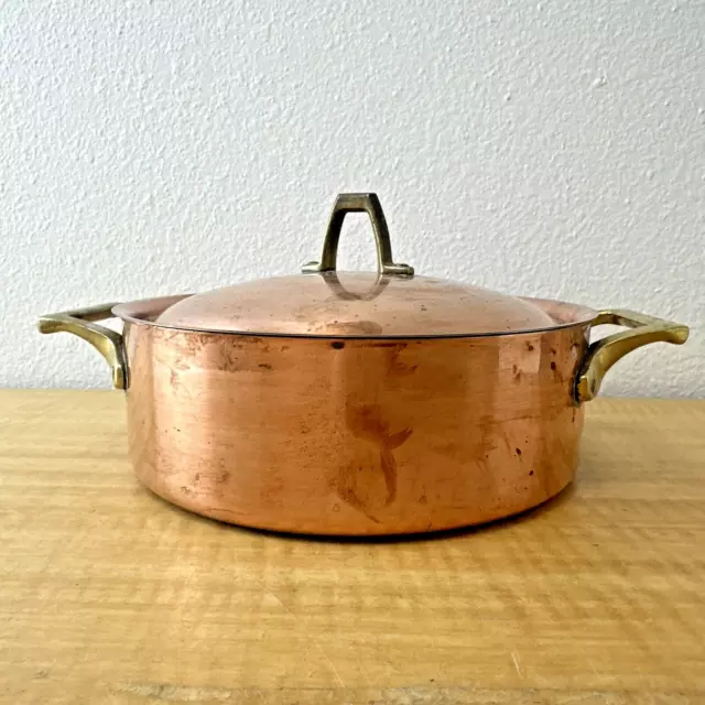 Vintage ~ Paul Revere Ware ~ 1 1/2qt ~Copper Casserole Pot & Lid ~ Dual Handle