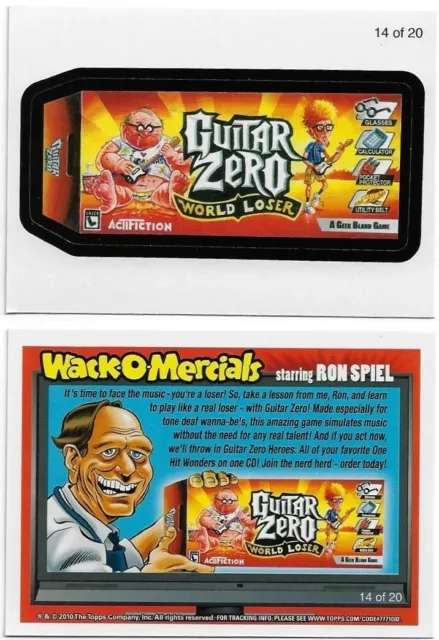 2010 Topps Wacky Packages Series 7 Wack-O-Mercials Guitar Zero Card 14 Of 20