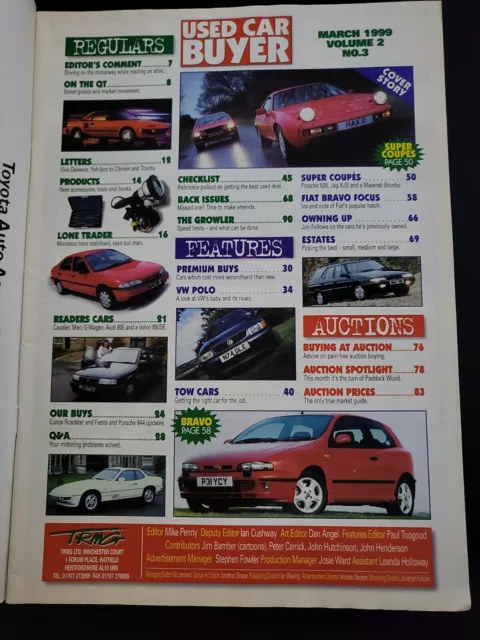 Gebrauchtwagen Käufermagazin März 1999 (412) Jaguar Maserati Porsche 2