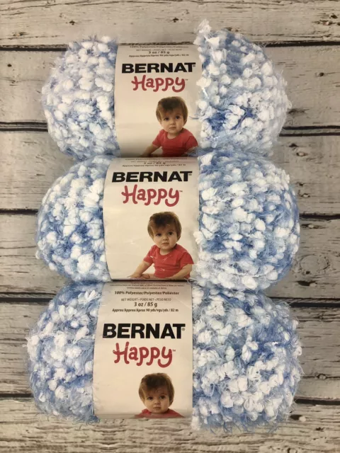 3 Skeins Bernat Happy Blue Belles # 81128