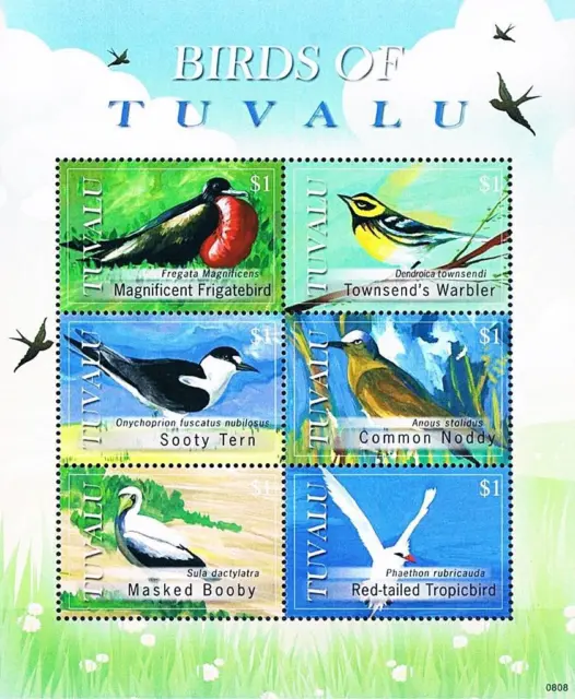 TUVALU 2008 beautiful BIRDS M/S SC#1070 MNH