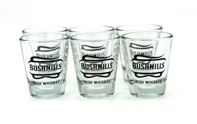 Bushmills Irish Whiskey Shot Glasses Made in USA Lot of 6