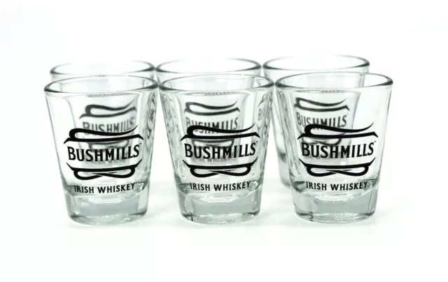 Bushmills Irish Whiskey Shot Glasses Made in USA Lot of 6