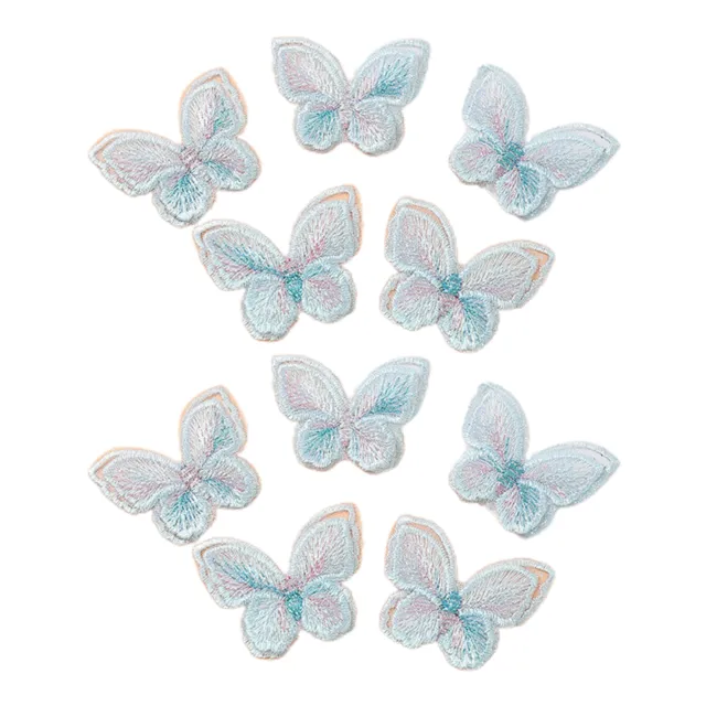 10pcs Butterfly Appliques Exquisite 3d Diy Craft Embroidery Patches Portable