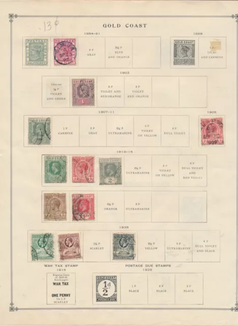 Gold Coast: 13 Used Stamps From The British Colony From 1894 Through 1928.