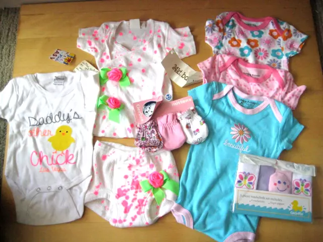 NEW 8 PC LOT  BABY GIRL  CLOTHING - NB to 6 MON