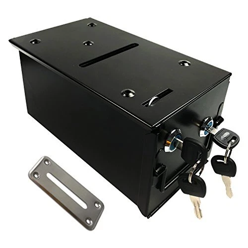 Steel Rake Toke Drop Box for Poker Tables with Free Bill Slot Keys Lock Metal
