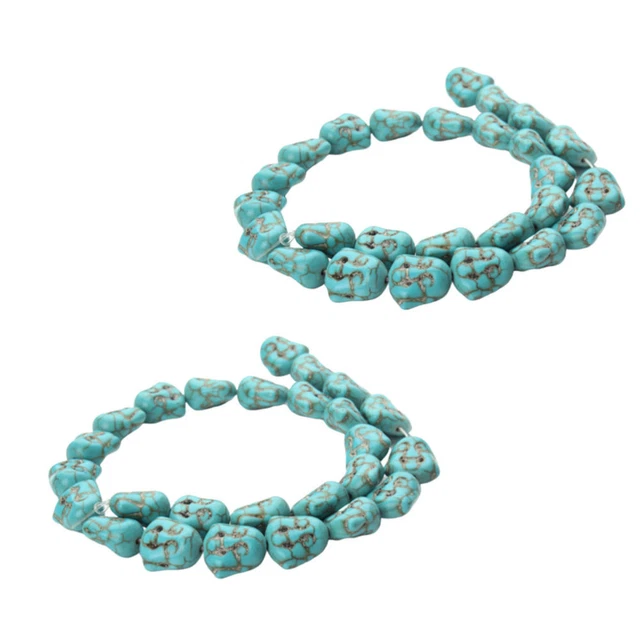 2 Pcs Colored Stone Beads Turquoise Chain Beads Creative Craft Beads for DIY