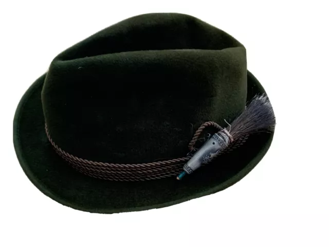 Austrian Velvet Fedora Hat Alpine Vintage Sz 6 3/4 Bruder Dobesch Viena Austria