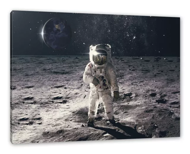 Einsamer Astronaut auf dem Mond, Leinwandbild