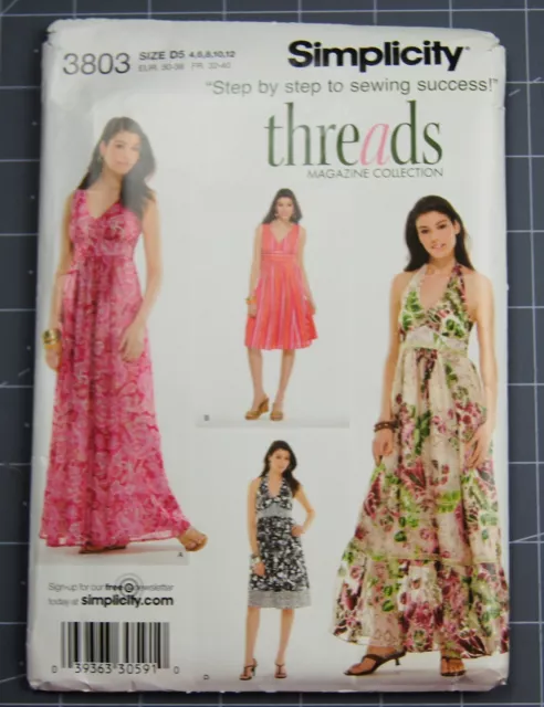 Simplicity Sewing Pattern #3803 Misses Dress UNCUT Size 4 - 12 Threads