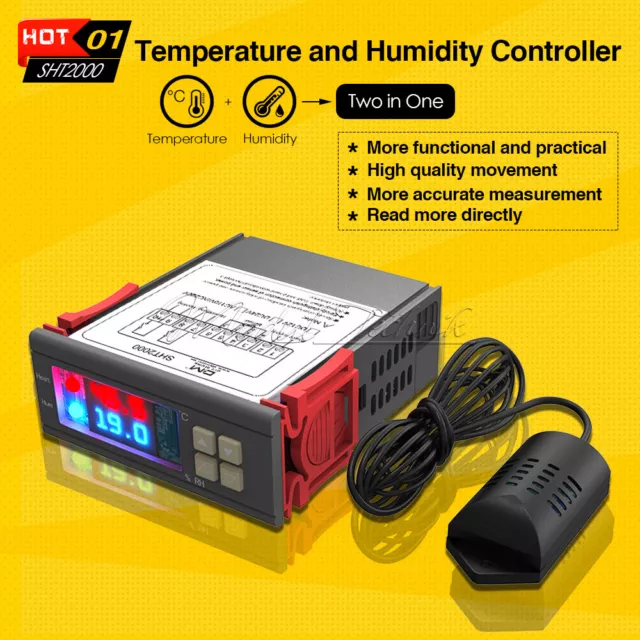 110-220/230V STC-1000/SHT2000 capteur d'humidité thermostat contrôleur 3