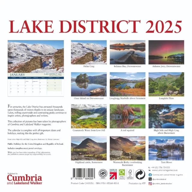 LAKE DISTRICT CALENDAR 2025 £9.99 PicClick UK