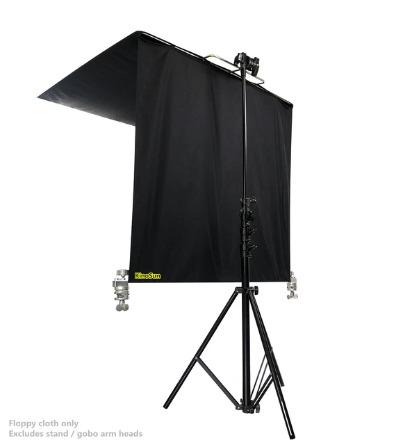 Paño de tela negro con bandera de disquete 4x4' solo 48x48"" a 48x96"" con bolsillo de tubería