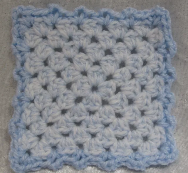 Miniature DOLLHOUSE BABY Crochet Mini BLANKET, Afghan, Quilt, Motif #30