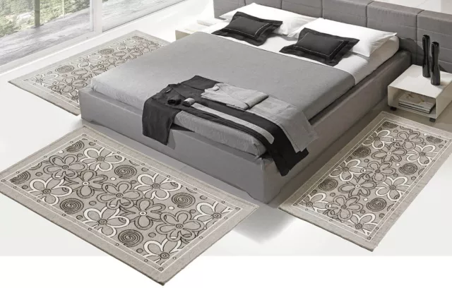 Tris tappeto moderno stile tirolese camera da letto scendiletto 3 tappeti  AMORE