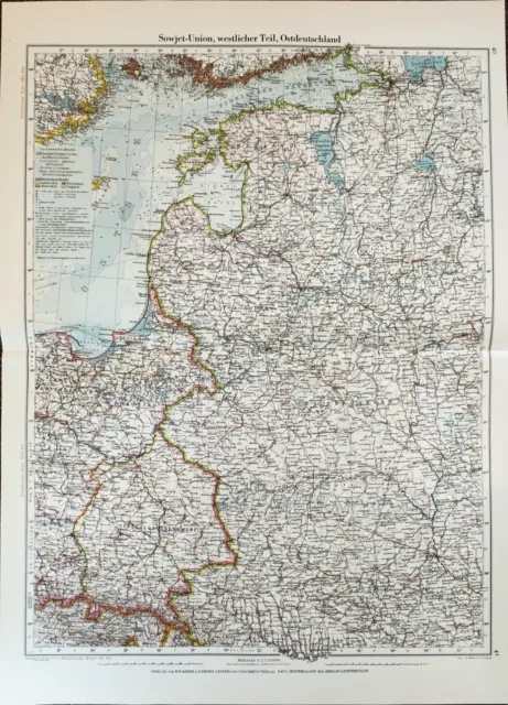 Westl. SU + Ostdeutschland +große alte Karte 1941+Generalgouvernement,Ostpreußen