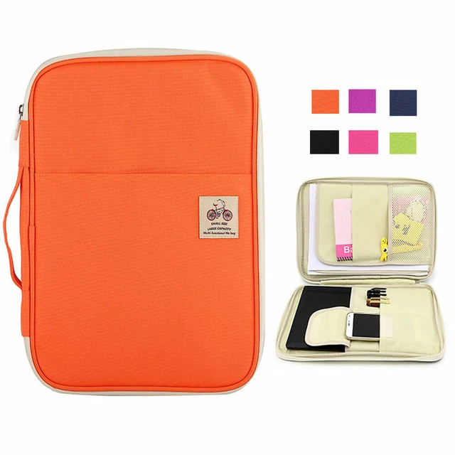 Travel A4 Portfolio Zipped Conference Folder Document Case Bag File Organiser tl