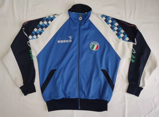 Giacca Tuta Calcio Nazionale Italia Diadora Vintage 1990 World Cup Italy