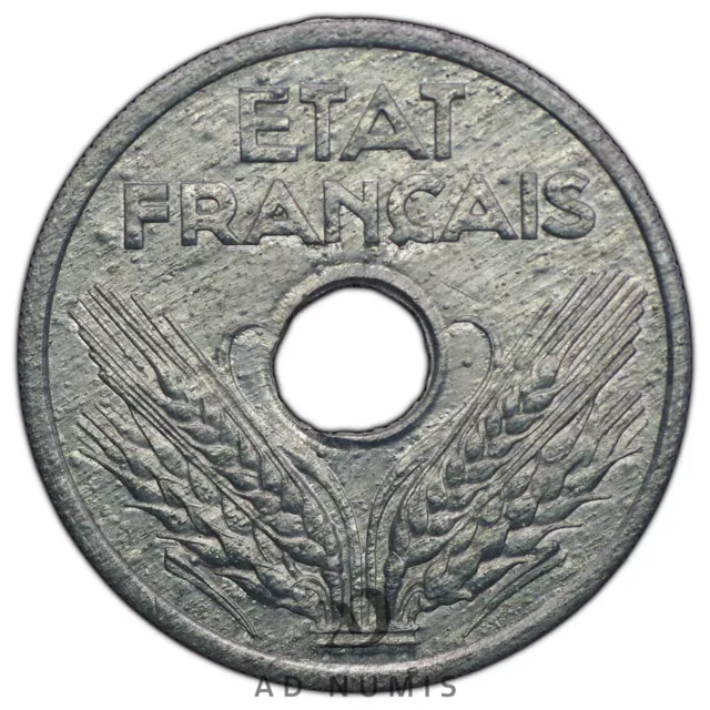 Francia Venti centimes 1941 etat français AU Zinco moneta Francese