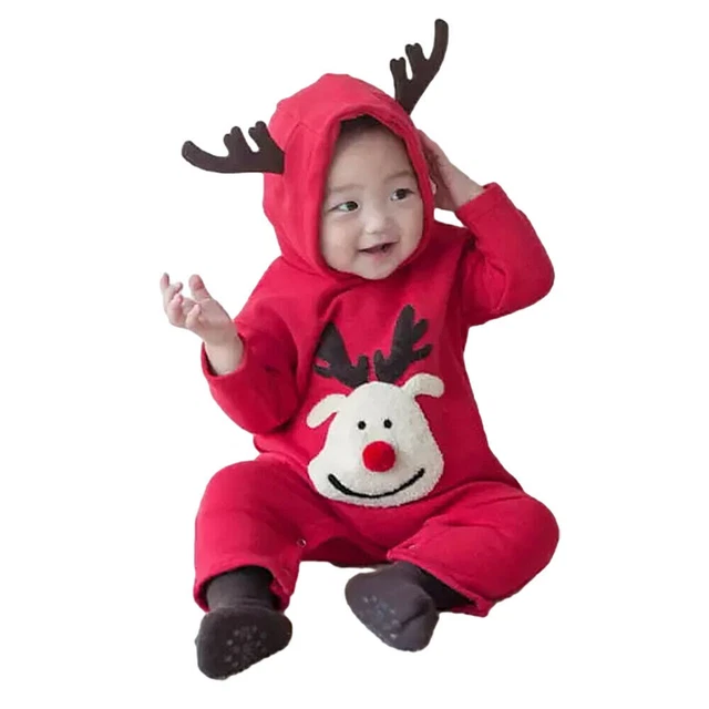Costume ricamo piccolo cervo stile Natale neonato