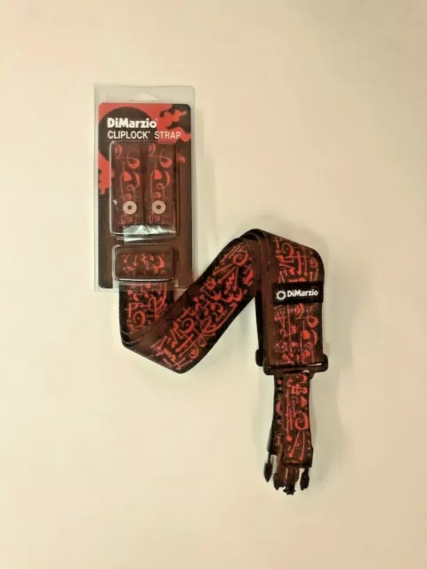 Dimarzio Steve Vai Black Art Strap Cliplock Guitar Strap 2" Wide Dd2243S Short