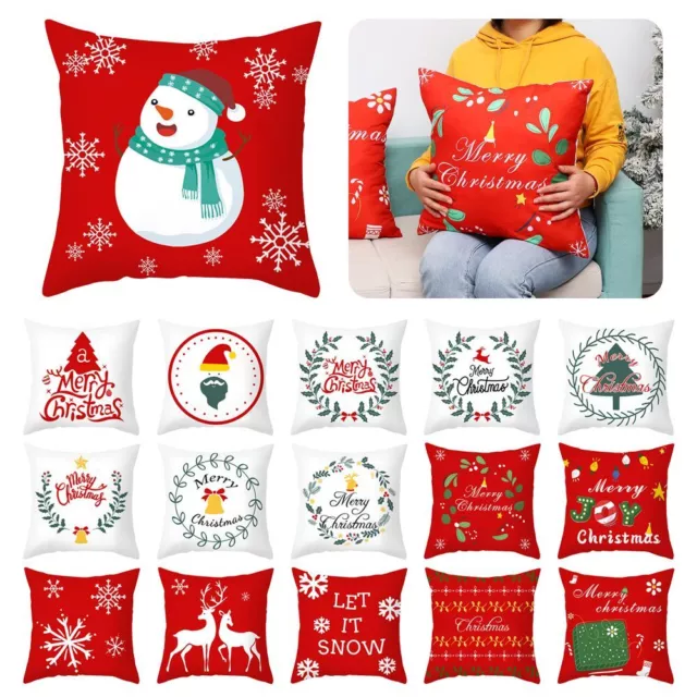 Santa Claus Cojines Christmas Pillowslip Home Decor Pillow Case Cushion Cover