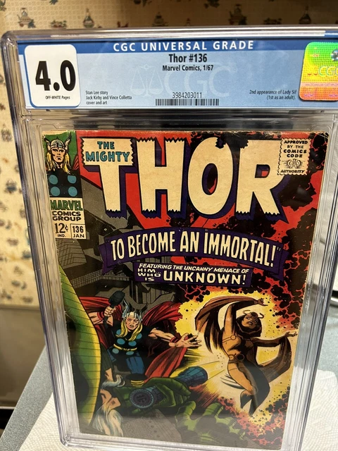 Marvel The Mighty Thor #136 CGC 4.0  (1967) First Appearance of Sif..UNRESTORED