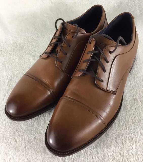 Cole Haan Grand OS Jefferson Mens 9.5M Brown  Leather Cap Toe Oxfords C23790 Moreschi Italy Brown Leather Cap Toe Oxford | Mercari main image 4