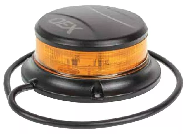 2 x LED Amber Beacon Class 1 Multivolt Low Profile Permanent Mount Bonus Switch 2