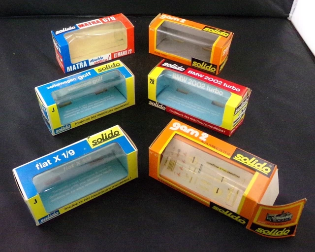 ** EMPTY 1970'S SOLIDO 1/43 DIECAST BOXES MATRA FIAT VW ALFA BMW ** 35