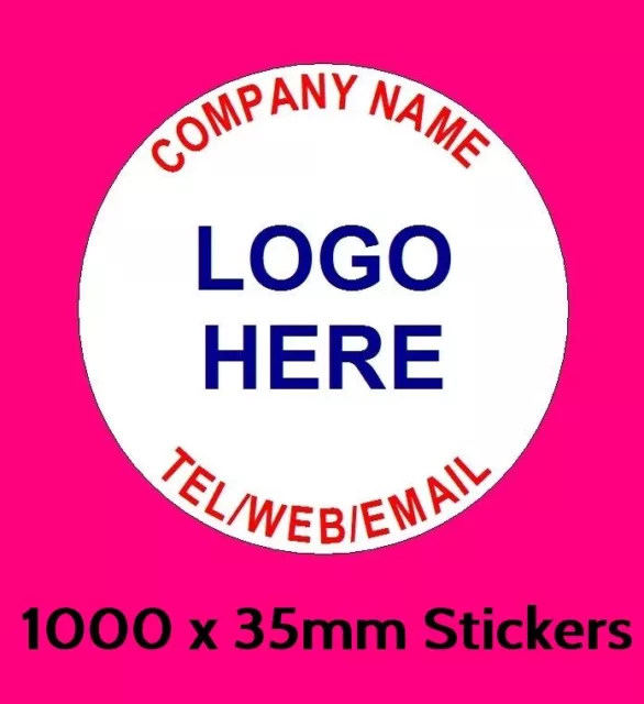 1000 x Personalised Business Name Stickers Thank You Seals Logo Labels Address