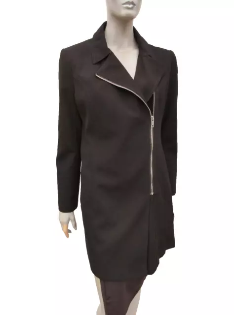 Primark - cappotto da donna nero taglia 16 - nero con cerniera peso medio