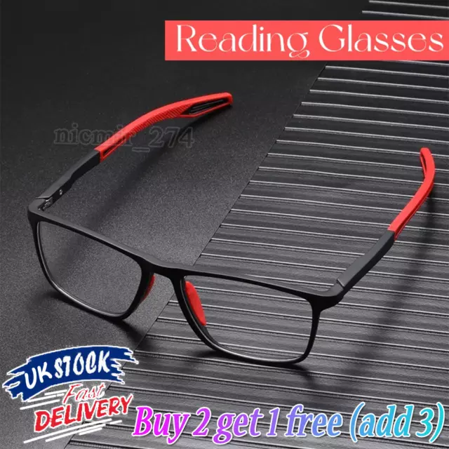 Mens Woman Non Slip Readers Anti-blue Light Reading Glasses Men Portable UK